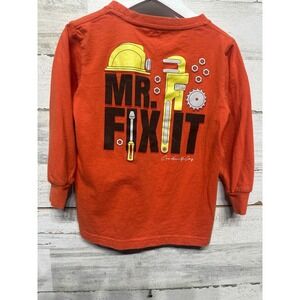Cardin McCoy Graphic Tee Boys 4 Orange Mr Fix It Long Sleeve EUC
